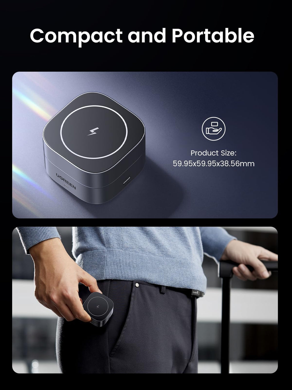 UGREEN 15W 2-in-1 Wireless Charger