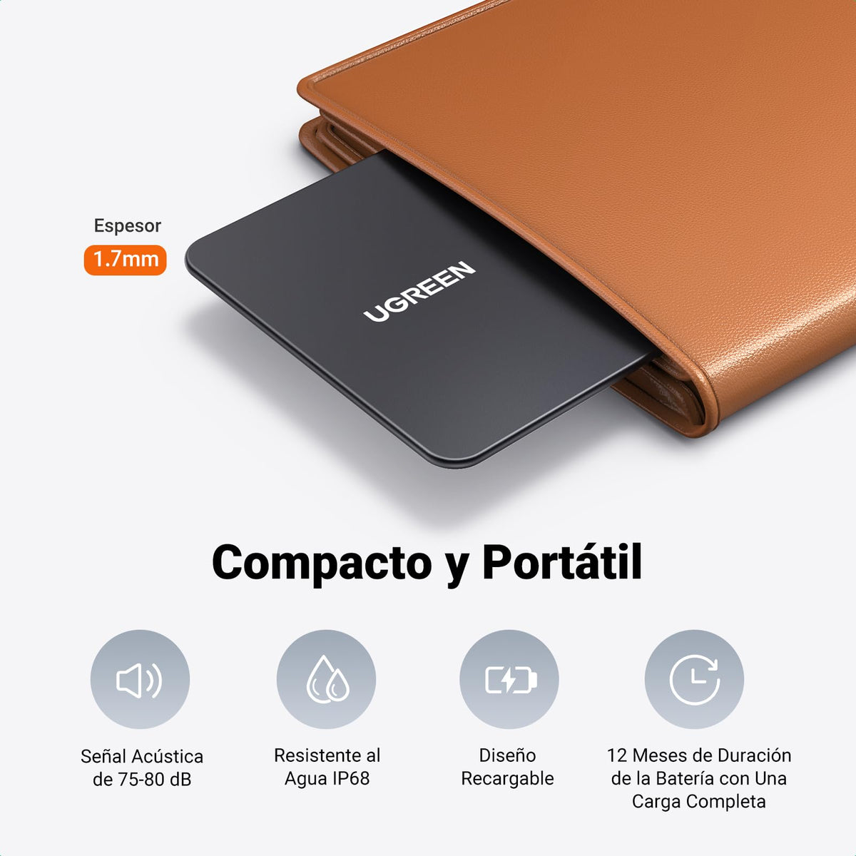 UGREEN FineTrack Slim Smart Finder Localizador Solo iOS Bluetooth Tracker 