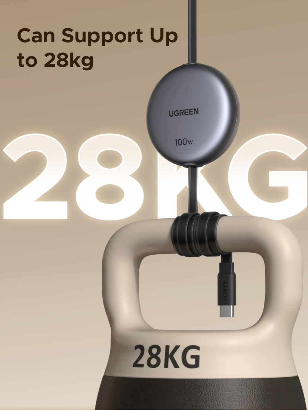 สายชาร์จ UGREEN Nexode USB-C แบบยืดหดได้ 100W