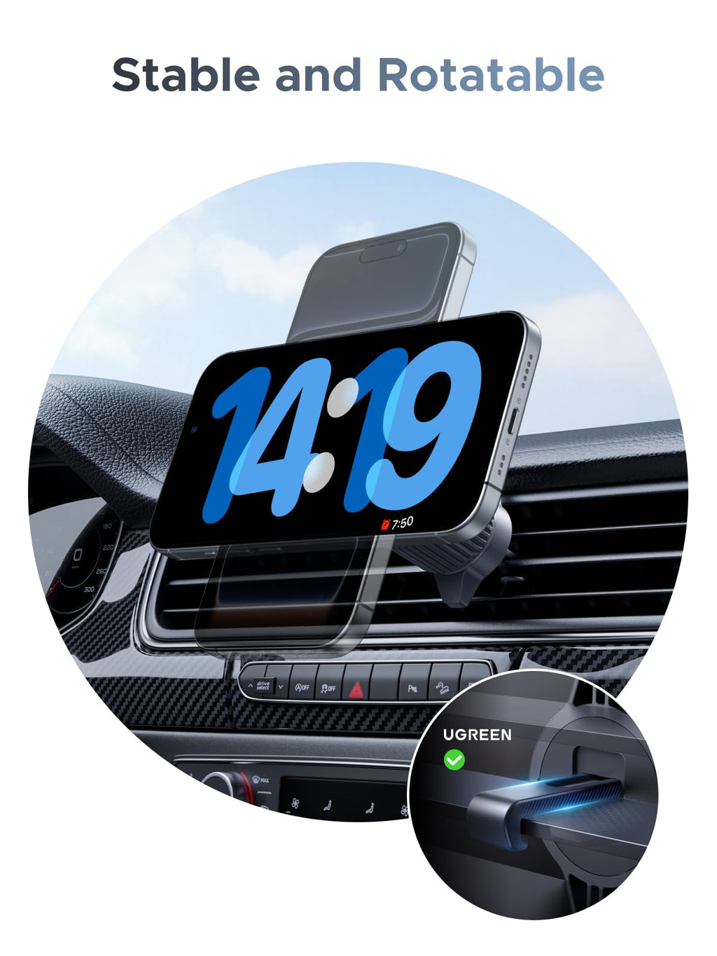 UGREEN MagFlow 25W Magnetic Wireless Car Charger