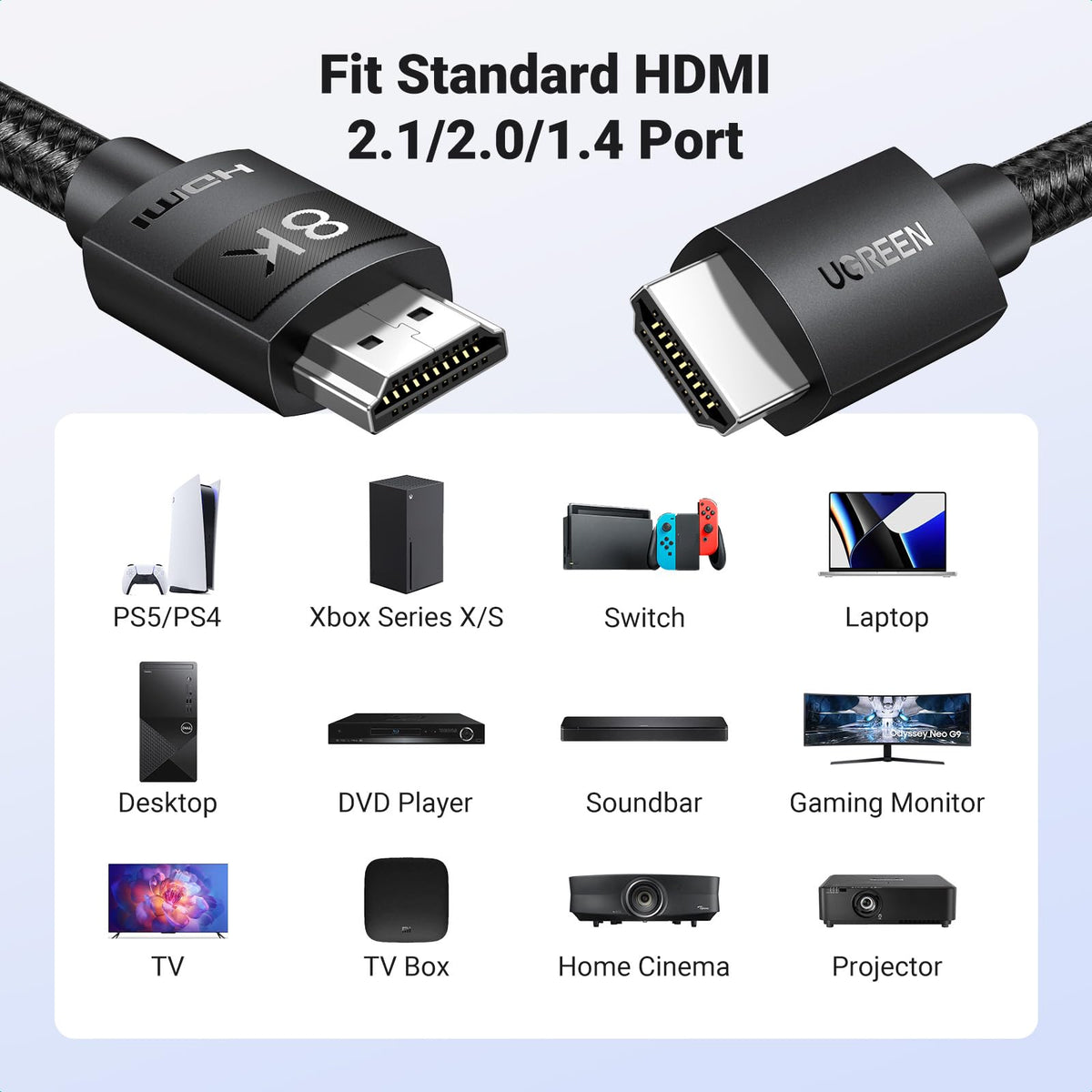 UGREEN 8K@60Hz Certified HDMI 2.1 Cable