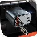 LISEN 84W Retractable Car Charger USB C Cigarette
