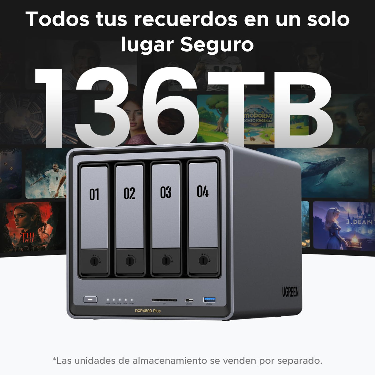 UGREEN NASync DXP4800 Plus, NAS 4 bahías, Intel Pentium Gold 8505