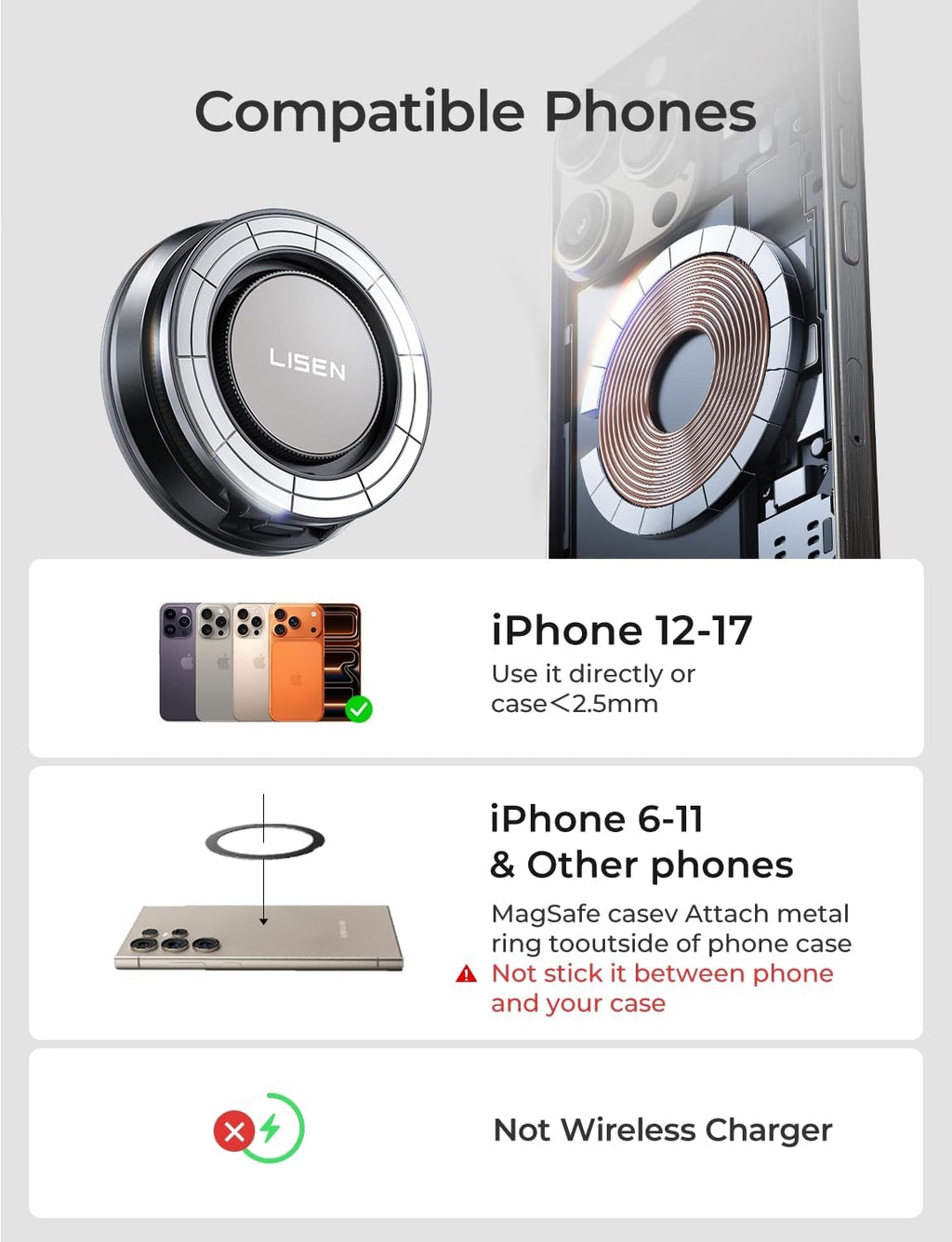 LISEN Suction Phone Mount for Vacuum
