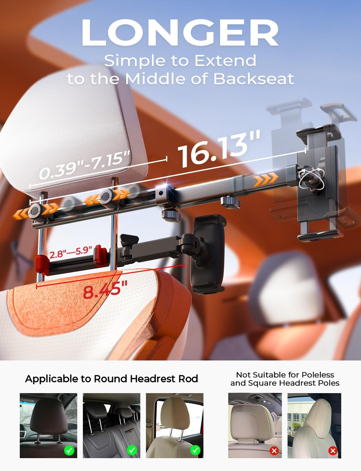 LISEN for iPad Holder for Car Headrest