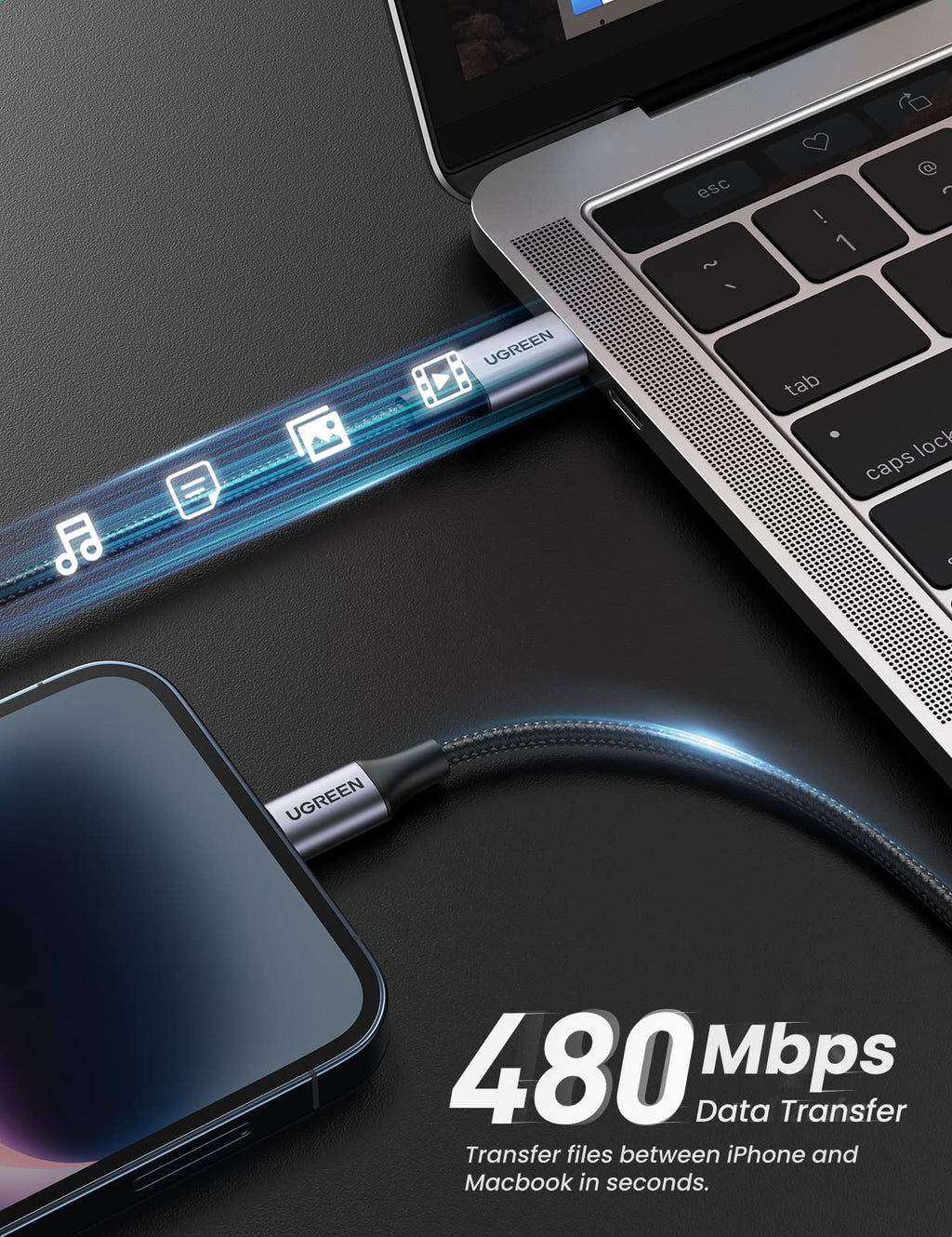 UGREEN MFi USB-C to Lightning Charging Cable