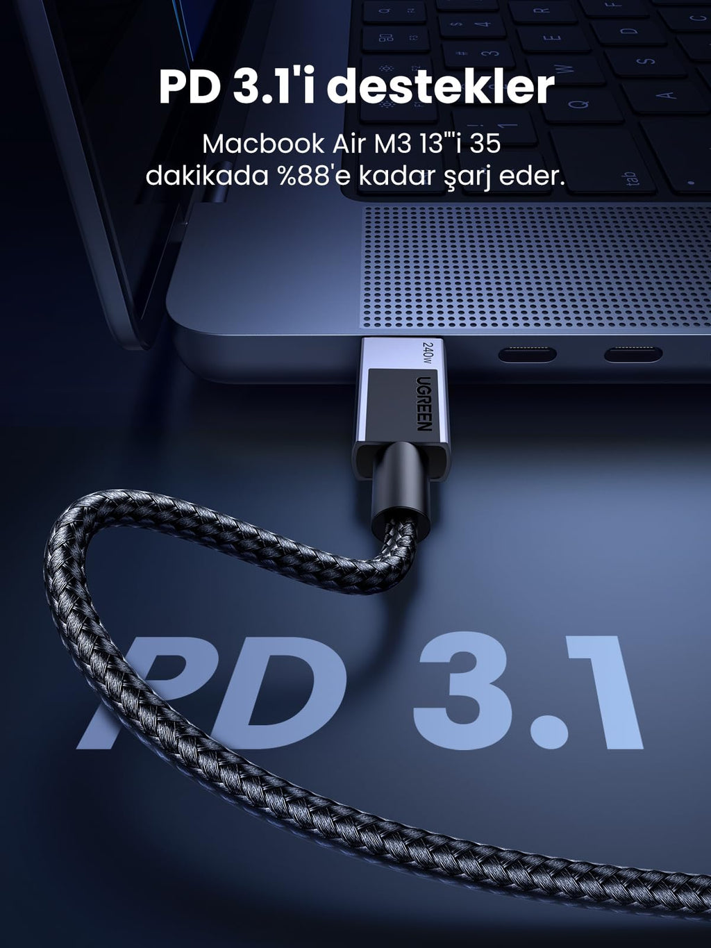 UGREEN USB-C’den USB-C’ye Kablo