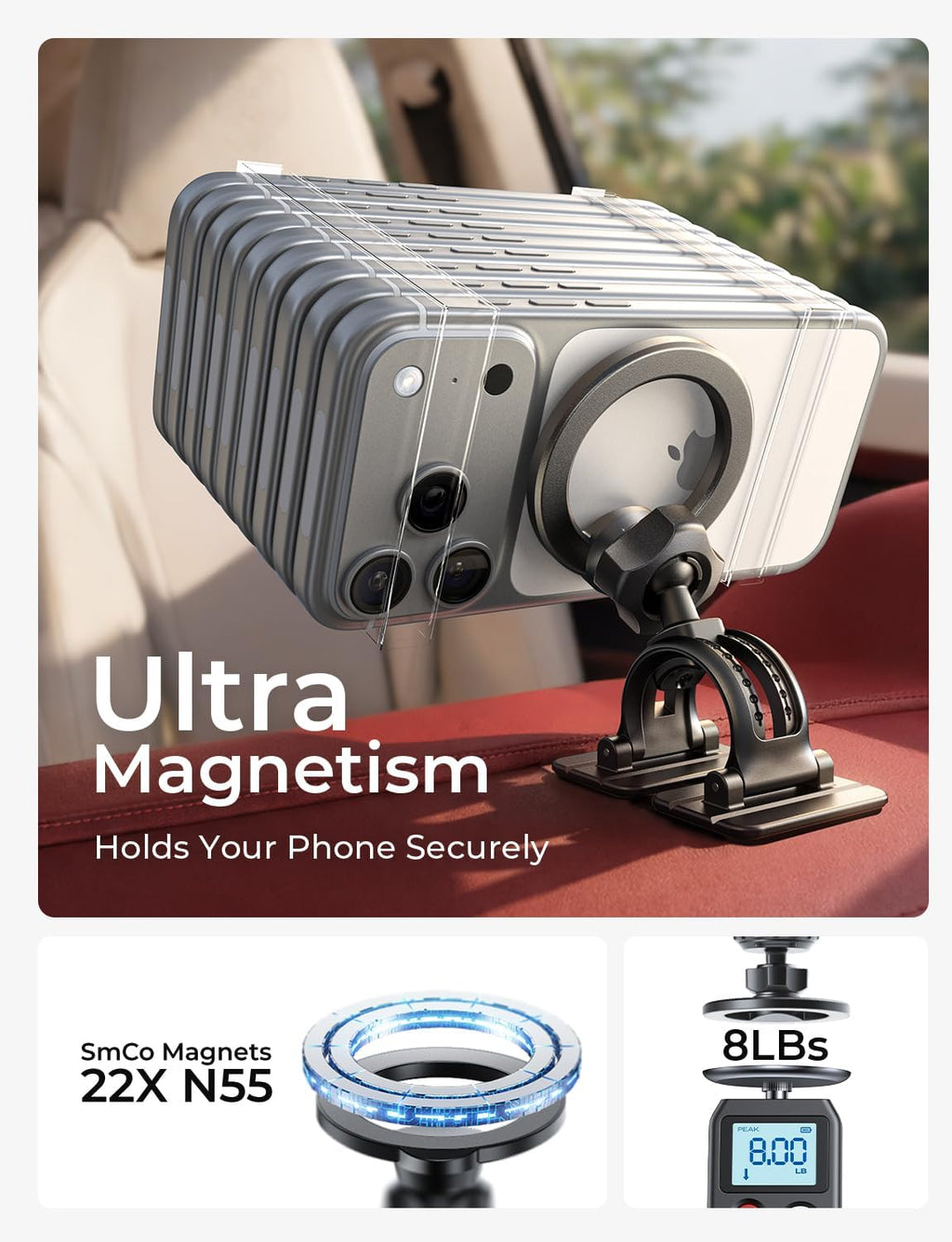 LISEN 2026 Upgrade Ultra Magnetic Air Vent MagSafe Car Mount