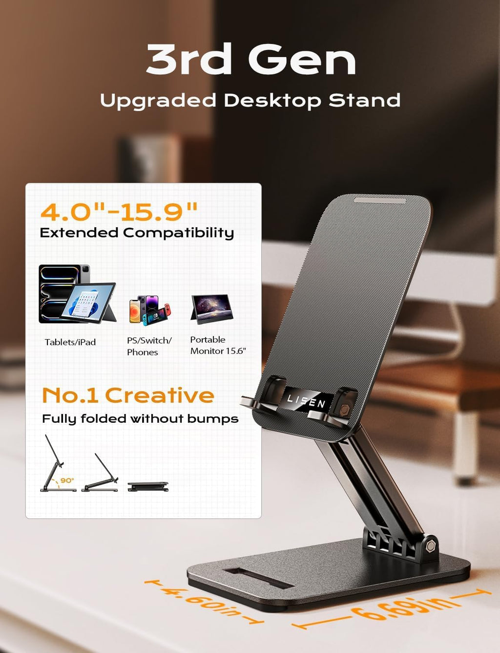 LISEN Portable Tablet Stand for Desk