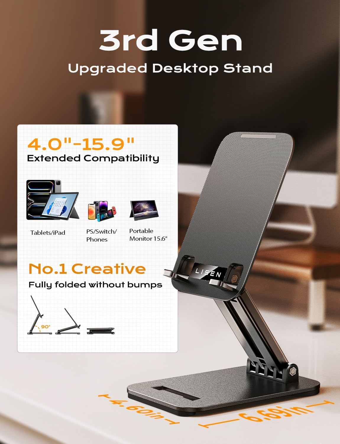 LISEN Portable Tablet Stand for Desk