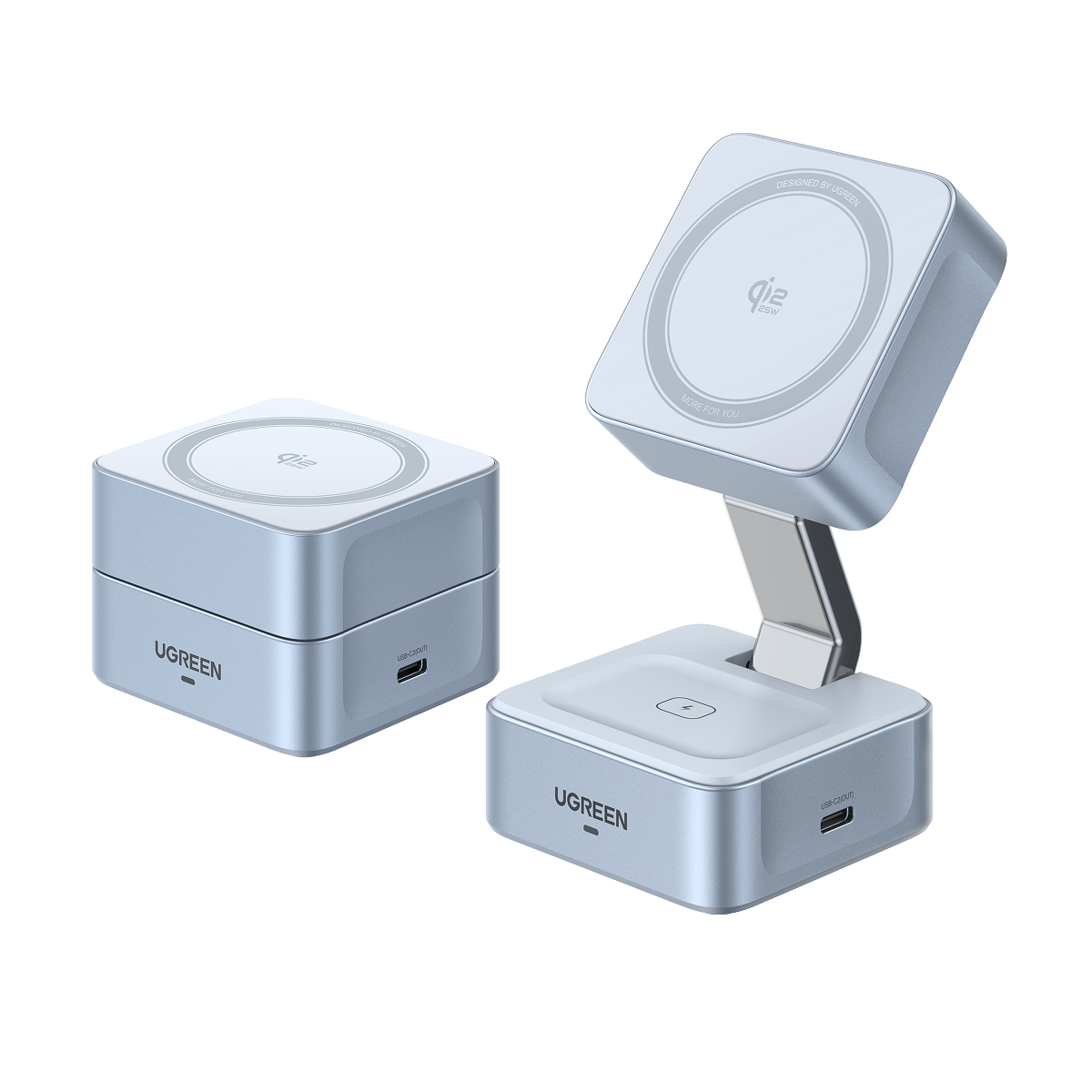 UGREEN MagFlow Đế Sạc Không Dây Từ Tính 2-trong-1 25W