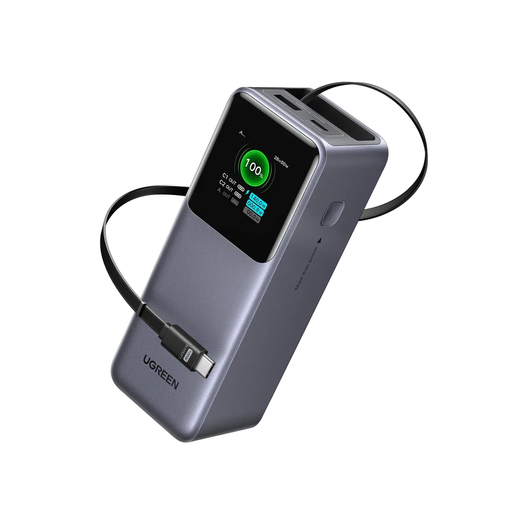 UGREEN Nexode 20000mAh Banco de Energía con Cable Retráctil, Power Bank Portátil de 165W 