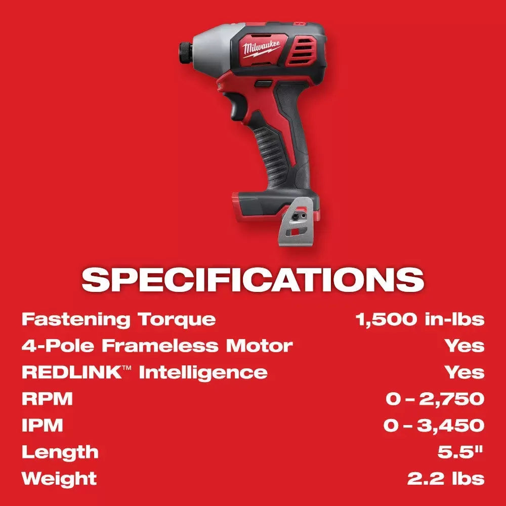 Milwaukee 2656-21PB M18 18V 1/4 Impact Kit w/ M18 FUEL HACKZALL and 2AH Battery