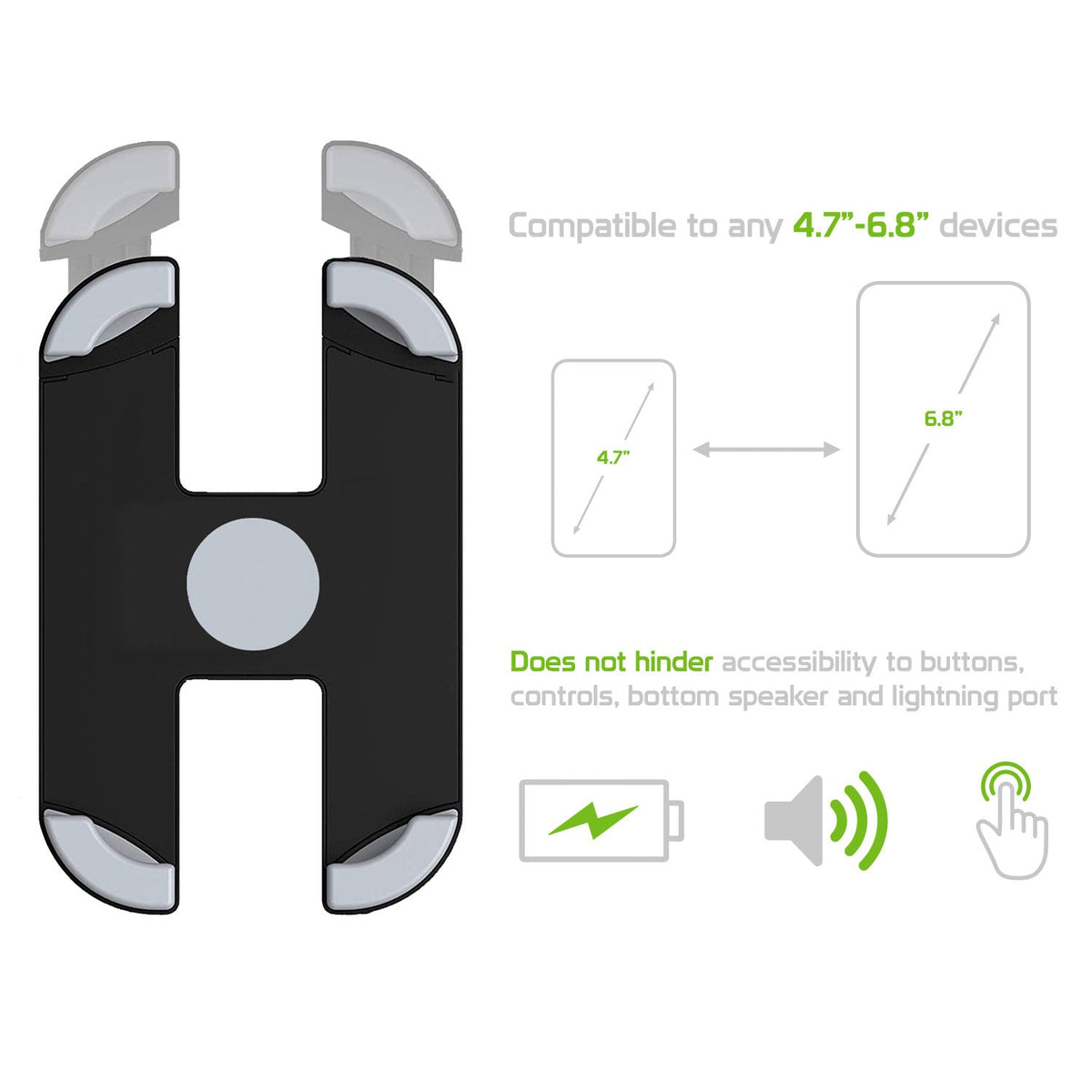 PHBIKE01 - Bike Smartphone Mount, Universal Heavy Duty Bicycle Holder Mount With 360 Degree Rotation Compatible to 4.7”-6.8” Devices