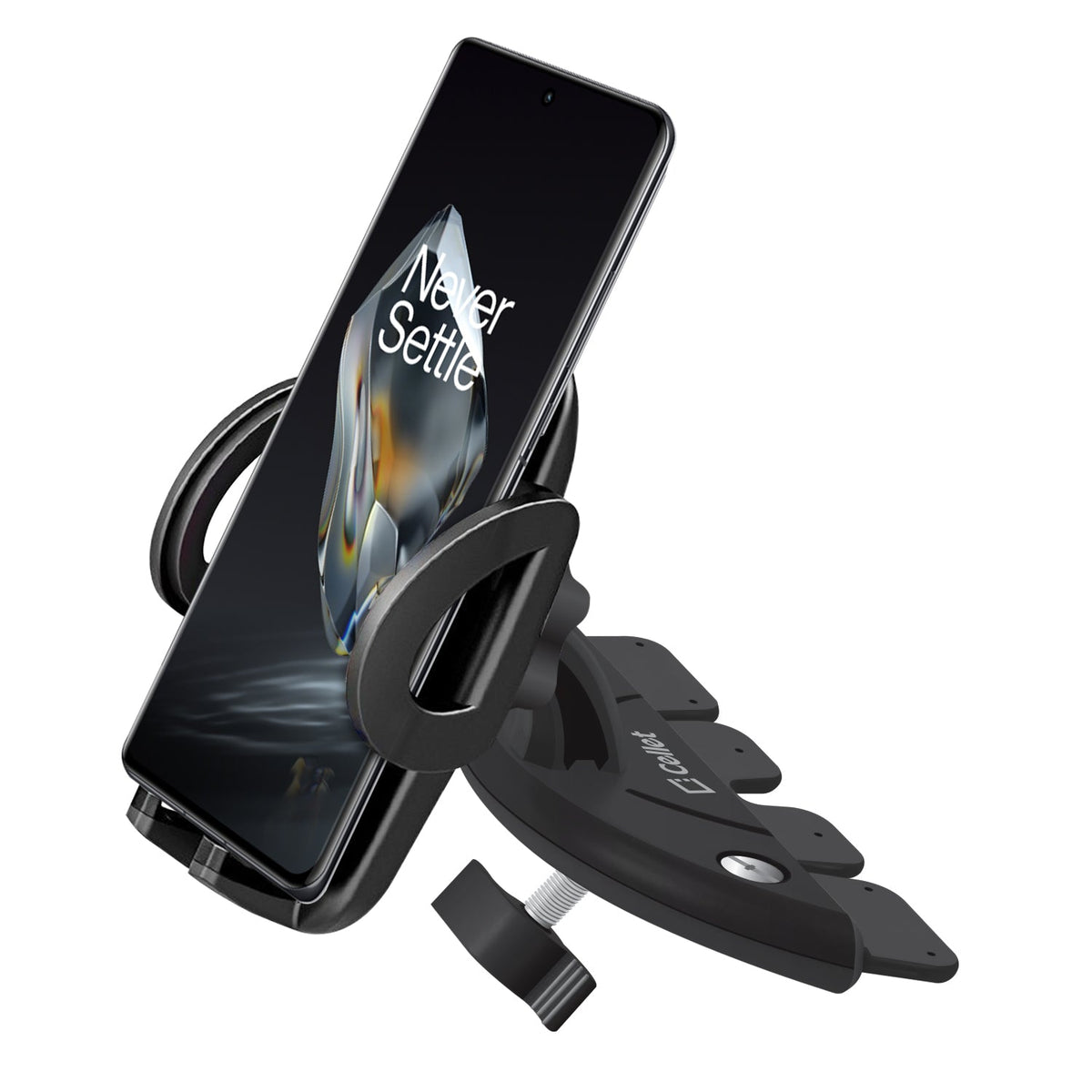 PHCN200CD - Cellet Universal CD Slot Car Phone Mount – 360° Rotating Holder with One-Touch Release, Anti-Slip Rubber Grip, Fits Smartphones Up to 3.5” Wide – Secure CD Base, Hands-Free GPS & Calling