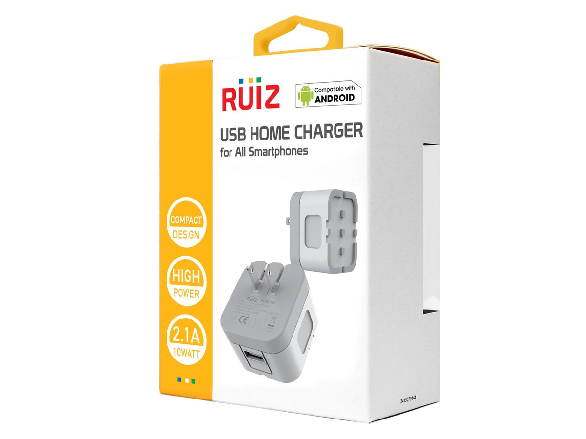TCUSBW21WT - RUIZ by Cellet High Powered 2.1A (10W) USB Home Wall Charger-White