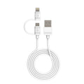 DAAPP5TKWT - Cellet 2-in-1 Charging & Data Sync Cable – 3.3FT Micro USB & Apple Lightning Connector – MFi Certified for iPhone, iPad, iPod & Android Devices