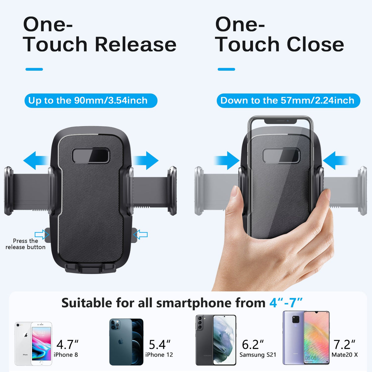 PHD300 - 🚗 Cellet Universal Car & Desk Phone Mount - Strong 3M Adhesive Pad, 360° Rotation, One-Touch Release - Secure Windshield, Dashboard & Countertop Holder for iPhone, Samsung, Android