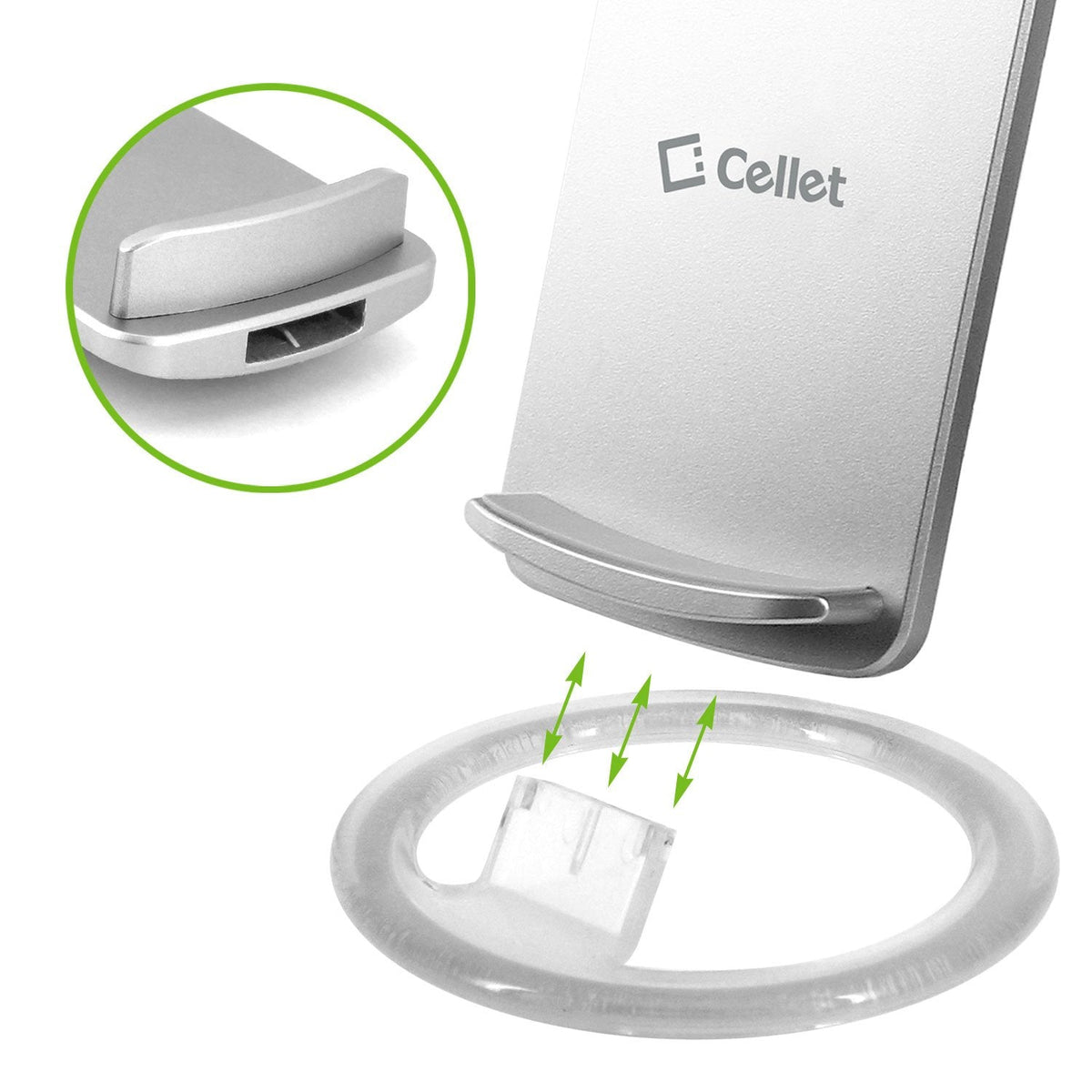 QI300SL - Cellet Adjustable Dual Coil Wireless Charging Stand with Blue LED Power Indicator and Micro USB Cable