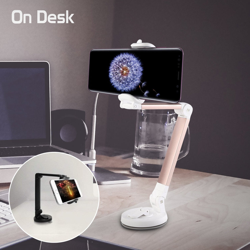 PH118EBK -  Dashboard, Windshield and Desktop Phone Mount with 360 Degree Rotation and Adjustable Folding Arms for Smartphones