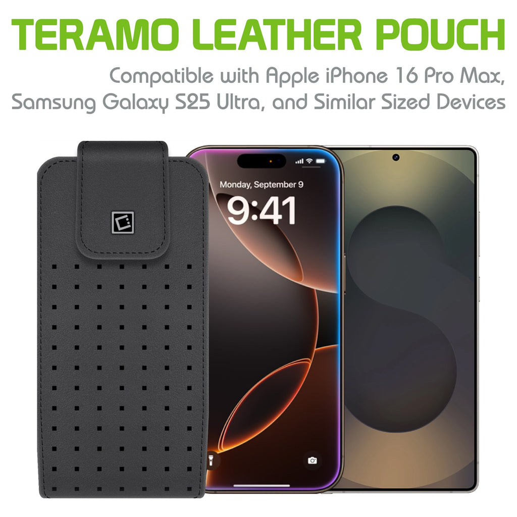 LTERLAGB -  Cellet Teramo Leather Pouch for Samsung Galaxy S9 Plus, Galaxy S8 Plus, iPhone 8 Plus, 7 Plus, 6S Plus and More(Fits with Slim Case On)