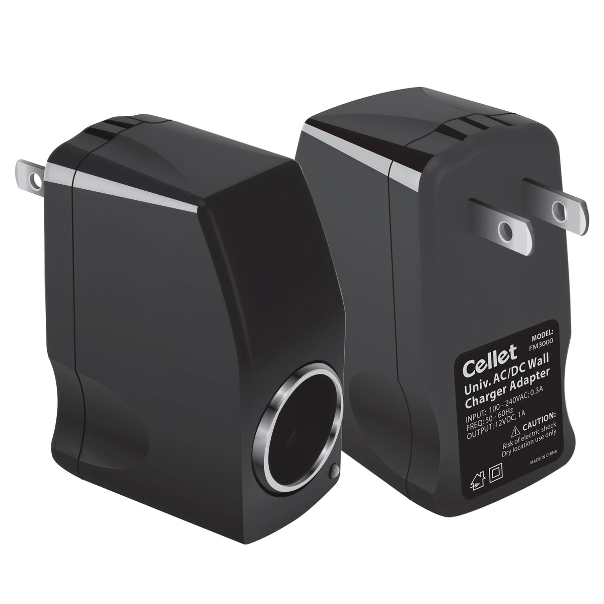FM3000 - Cellet 120V AC to 12V DC Power Converter Adapter, 3000mA (3A) Output, Cigarette Lighter Socket Plug – Converts Home Wall Outlet to Car Charger Port for Smartphones, GPS, Cameras, Tablets, MP3 Devices