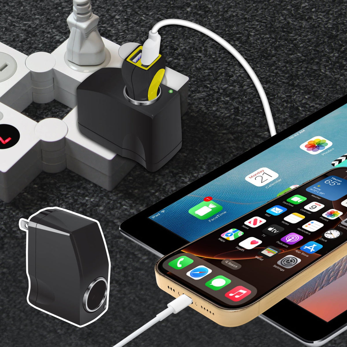 FM3000 - Cellet 120V AC to 12V DC Power Converter Adapter, 3000mA (3A) Output, Cigarette Lighter Socket Plug – Converts Home Wall Outlet to Car Charger Port for Smartphones, GPS, Cameras, Tablets, MP3 Devices