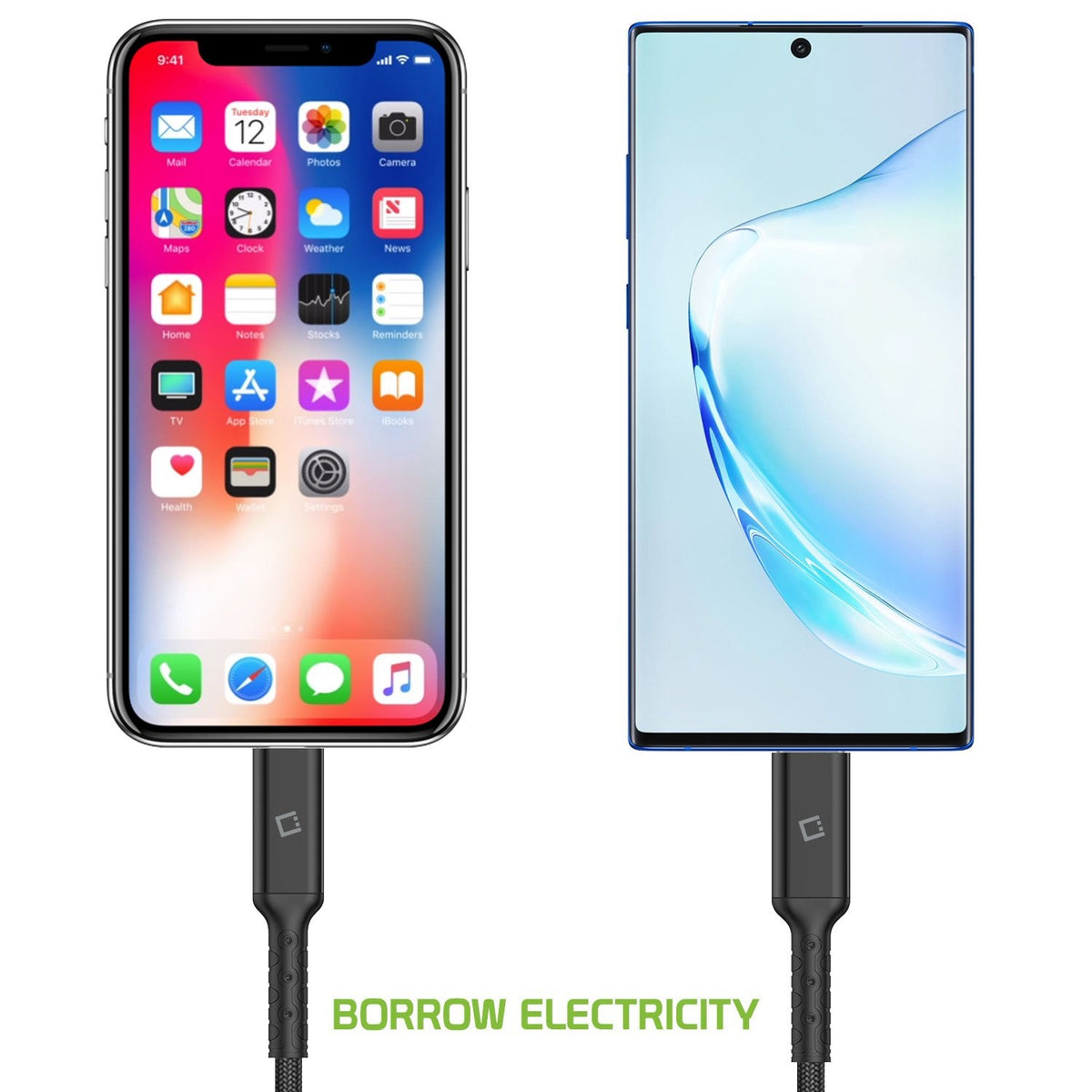 DCL40BK - USB Type C to MFI Lightning Data Cable, Cellet 3.3ft Braided USB Type C to Lighting Data Cable Compatible to Type C and Lightning Devices