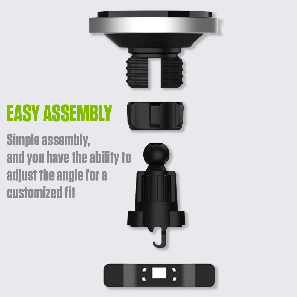 PHMAG12 - Cellet Inc. Magnetic Wireless Car Charger Mount, Fast Charging MagSafe Compatible Phone Holder for iPhone 16/15/14/13/12 Series - Air Vent Mount with Expandable Hook & Adjustable Head