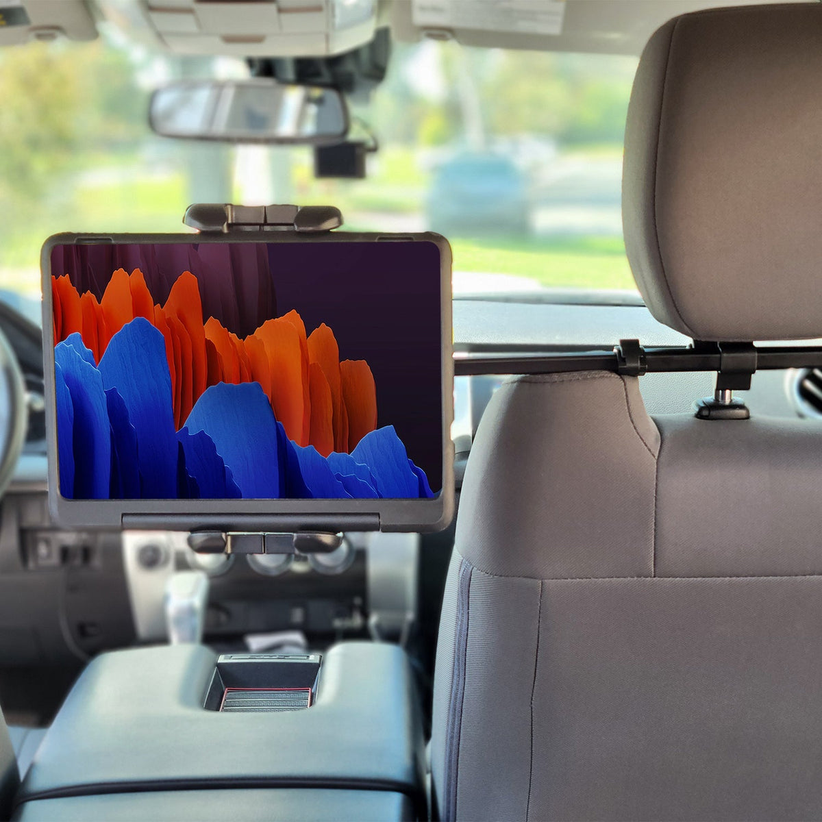 PH360 - Headrest Tablet/Smartphone iPad iPhone Holder, Mount Holder with Extendable Telescopic Arm for Apple iPad, iPhones (fits up to 10”) - Black