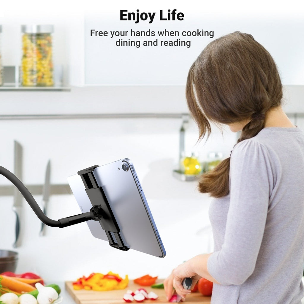 PHX200 - Cellet Flexible Gooseneck Tablet & Smartphone Holder – 32-Inch Adjustable Arm Stand for Desk, Bed, Kitchen, Office – Universal Clamp Mount for 4.7”-8.5” Devices