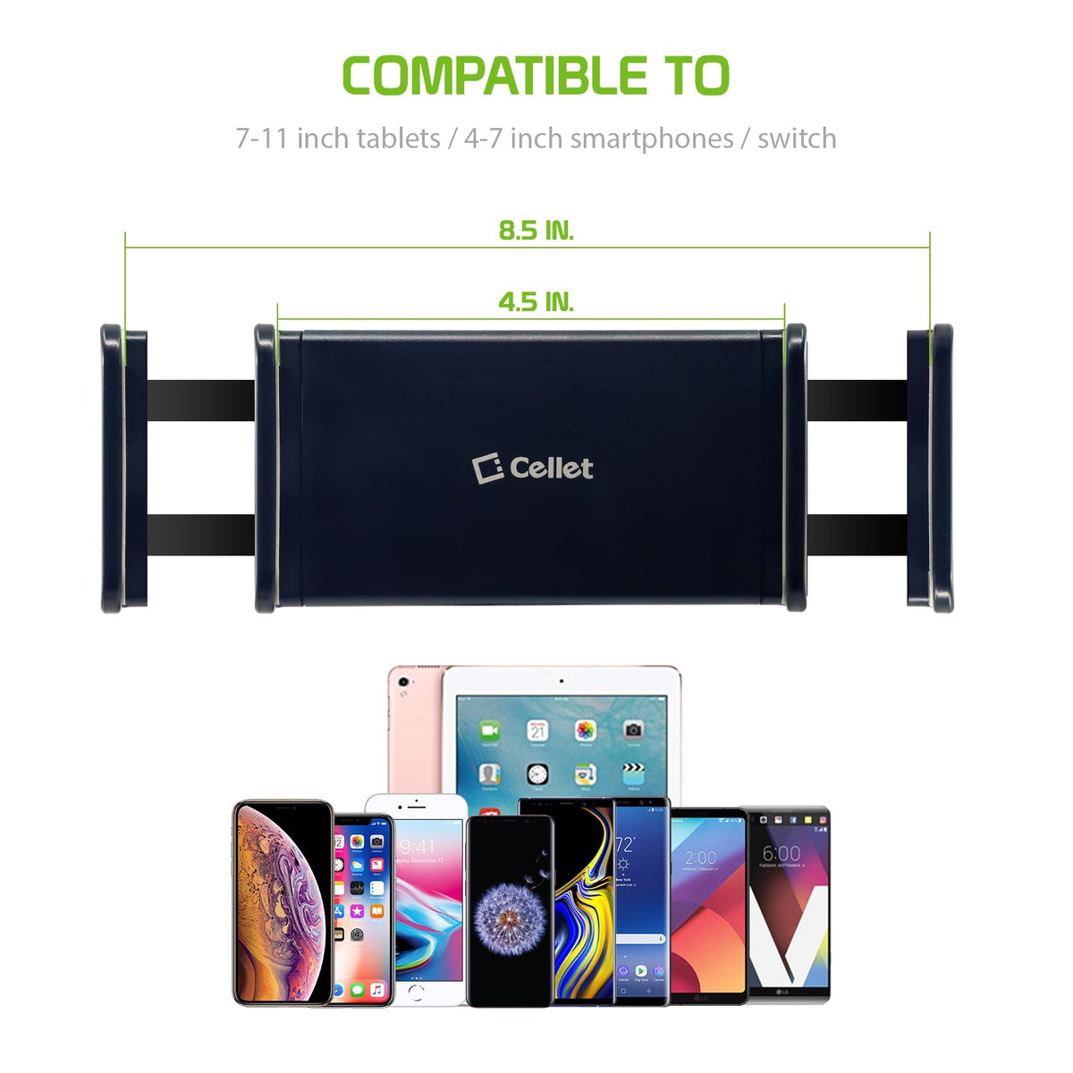 PHX200 - Cellet Flexible Gooseneck Tablet & Smartphone Holder – 32-Inch Adjustable Arm Stand for Desk, Bed, Kitchen, Office – Universal Clamp Mount for 4.7”-8.5” Devices