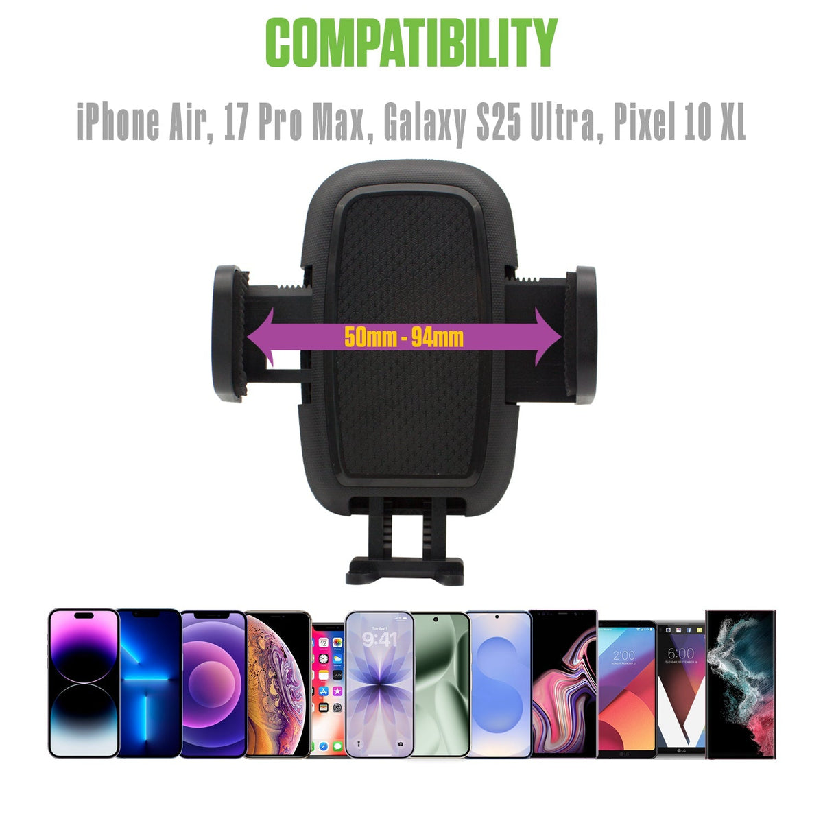 PH240 - Cellet Tesla Model 3 & Model Y Air Vent Phone Mount, 360° Rotation Car Phone Holder, Non-Slip Clamp Cradle, Dashboard Vent Clip Cell Phone Stand Compatible with iPhone 15 14 13 Pro Max, Samsung Galaxy, Pixel