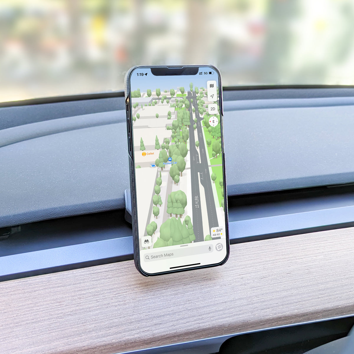 PH211 - Cellet Magnetic Air Vent Phone Mount for Tesla Model 3 & Model Y – Cradle-Less 360° Rotation Car Holder with Extra-Strength Metal Ring – Compatible with iPhone 16/15/14/13 & Samsung Galaxy S25/S24