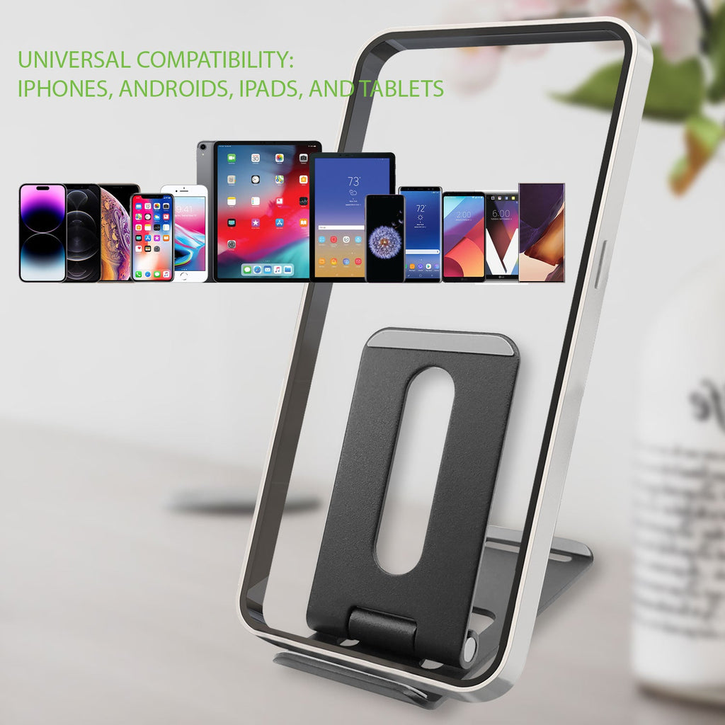 Foldable Desktop Stand, Adjustable Heavy Duty Desktop Stand Compatible to Smartphones, iPads and Tablets
