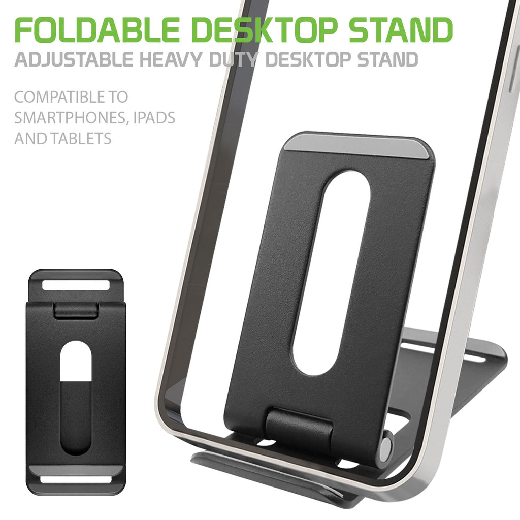 Foldable Desktop Stand, Adjustable Heavy Duty Desktop Stand Compatible to Smartphones, iPads and Tablets