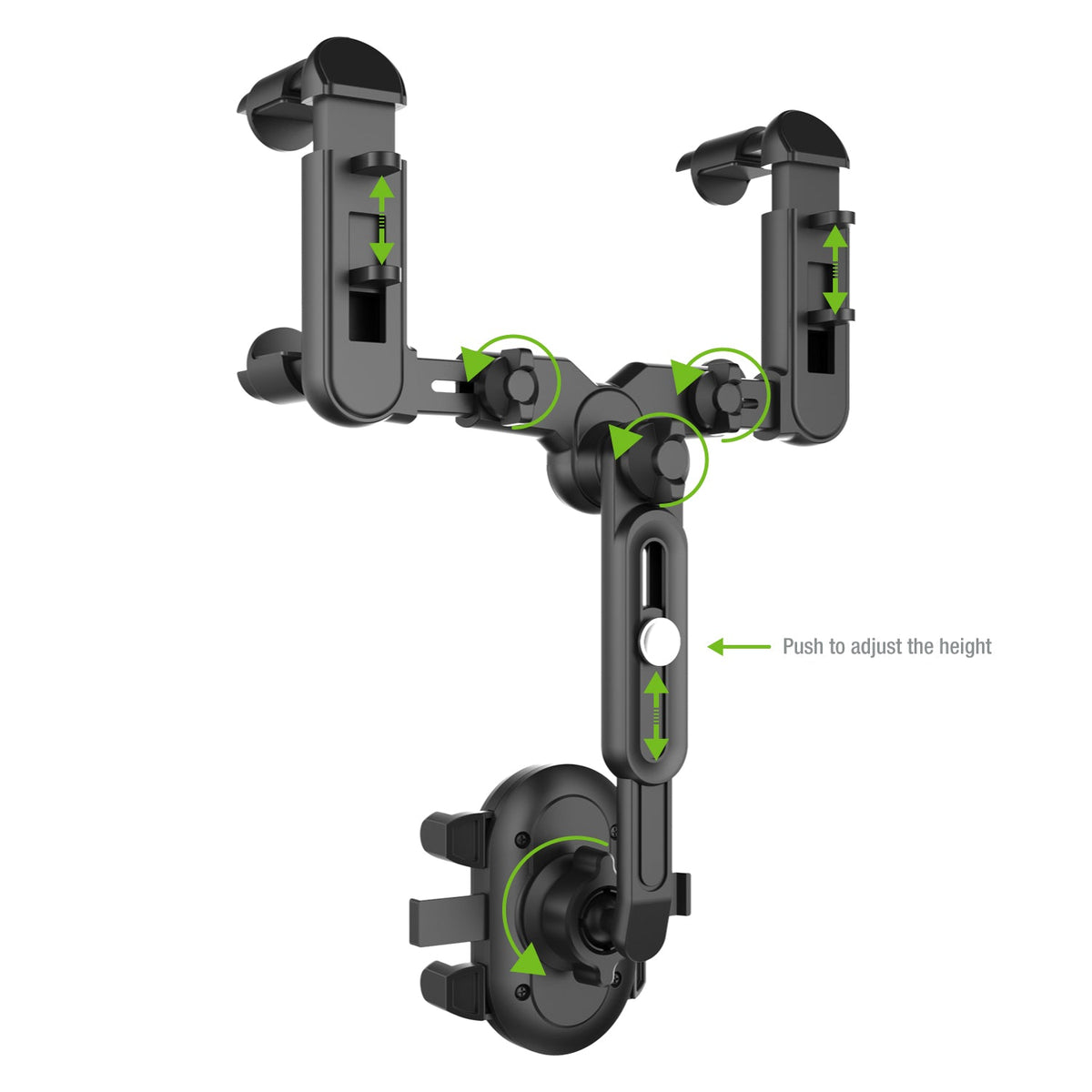 PHMIR5 -  Cellet Rear-View Mirror Phone Mount – 360° Rotation Car Holder for iPhone 15 14 13 Pro Max, Samsung Galaxy S24 S23 Ultra, Adjustable Fit 2.3”-3.75”, Hands-Free GPS Navigation