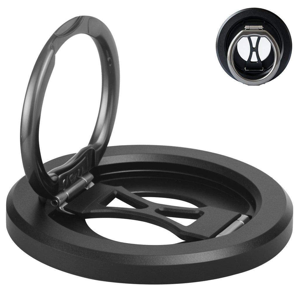 CLCMRINGC - Magnetic Phone Ring Holder Compatible with MagSafe - Ultra-Light 45g Aerospace Design - 360° Rotation & 90° Flip Metal Kickstand - Strong Grip Mount for iPhone 15 14 13 12, Plus, Pro Max & All Cases