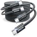 LISEN 2 Pack 240W USB C to USB C Cable 3M Charger Cable Black
