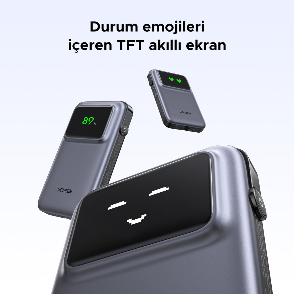 UGREEN Uno Powerbank 10000mAh 30W (Dahili Kablolu)