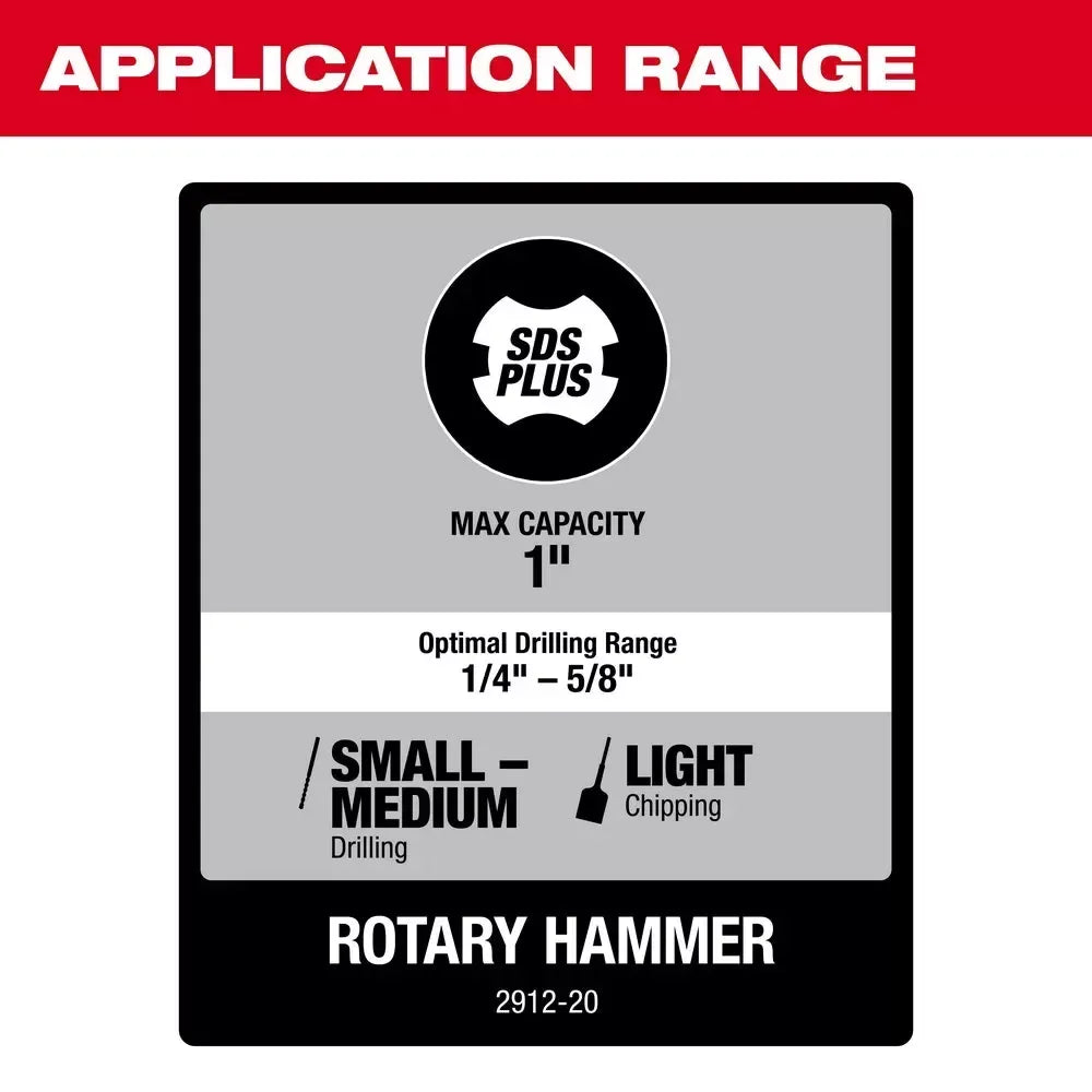 Milwaukee 2912-20 M18 FUEL 18V 1 SDS Plus Brushless Rotary Hammer - Bare Tool