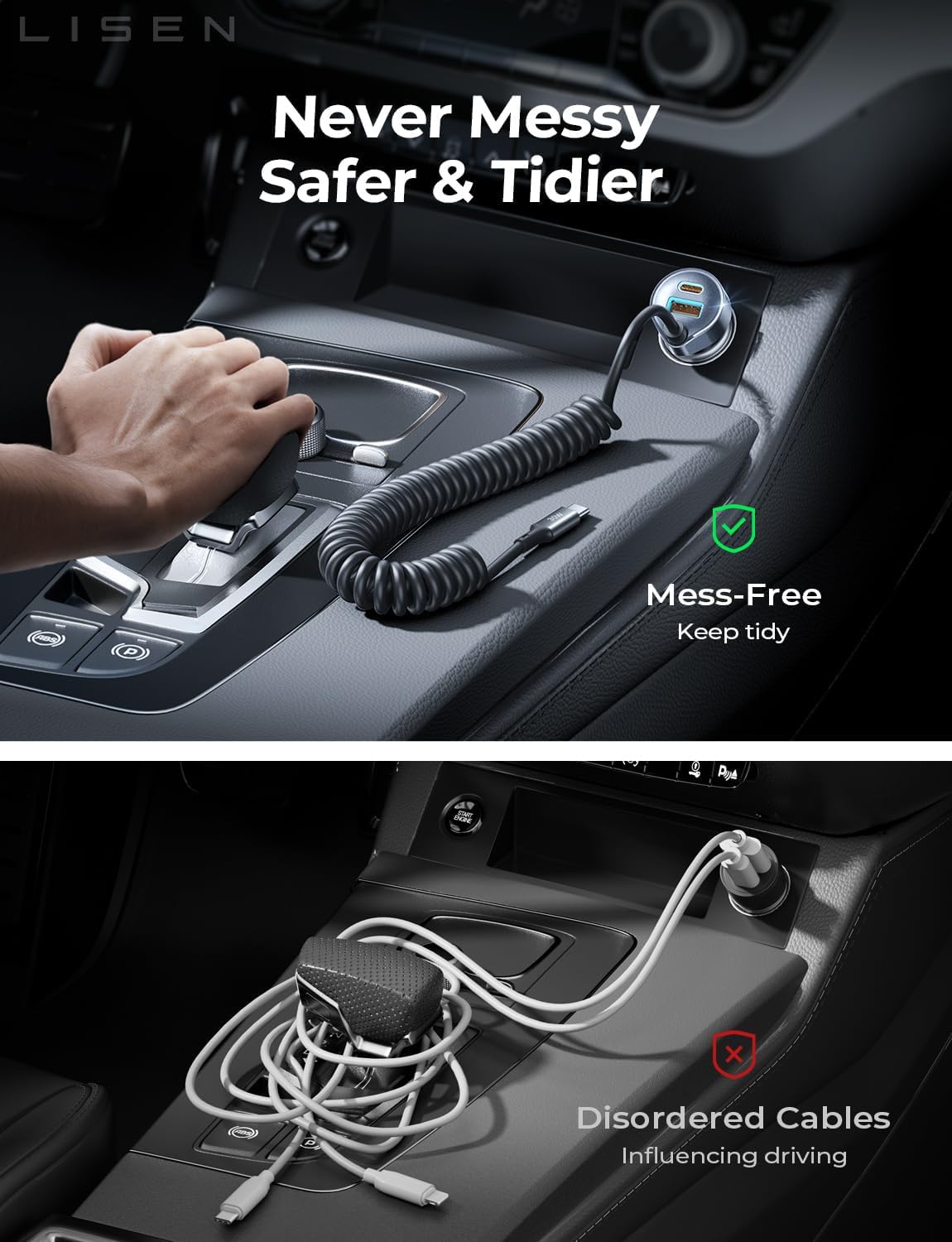 LISEN 90W USB-C Fast Car Charger