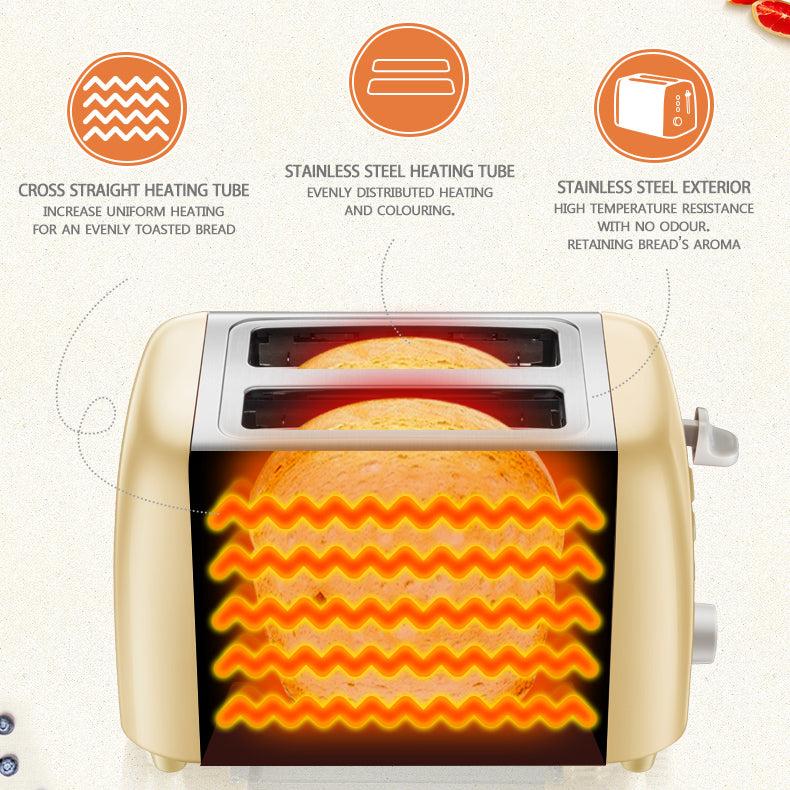Bear 2 Slice Pop-up Bread Toaster (DSL-A02W1)