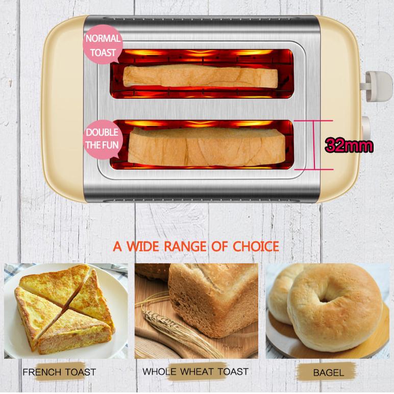 Bear 2 Slice Pop-up Bread Toaster (DSL-A02W1)