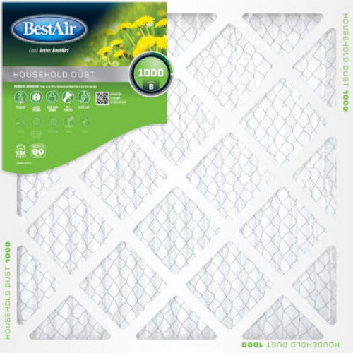 Best Air B1-1420-8-12 14" x 20" x 1" Pleated Furnace Air Filter 90 Days - Quantity of 12