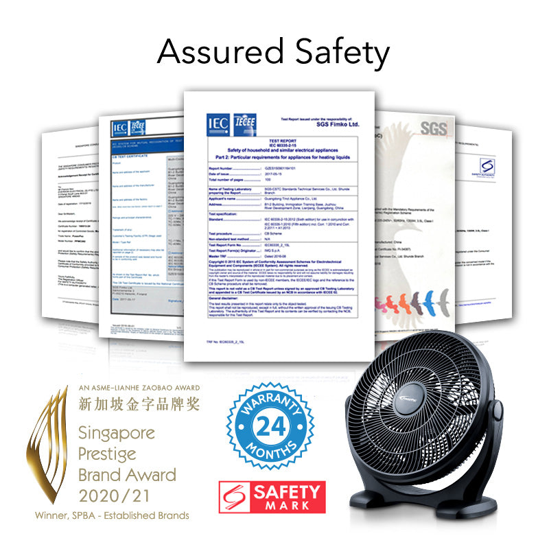 14" Air Circulator Fan – High Velocity, Powerful Airflow, Adjustable Tilt, Thermal Fuse Protection, 3-Speed, black, PPP2814