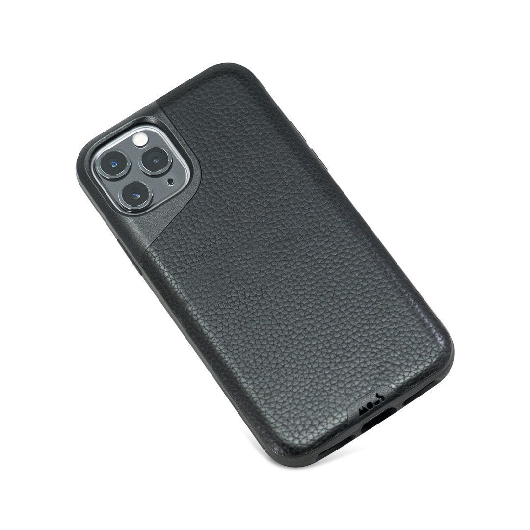 Black Leather Phone Case - Contour