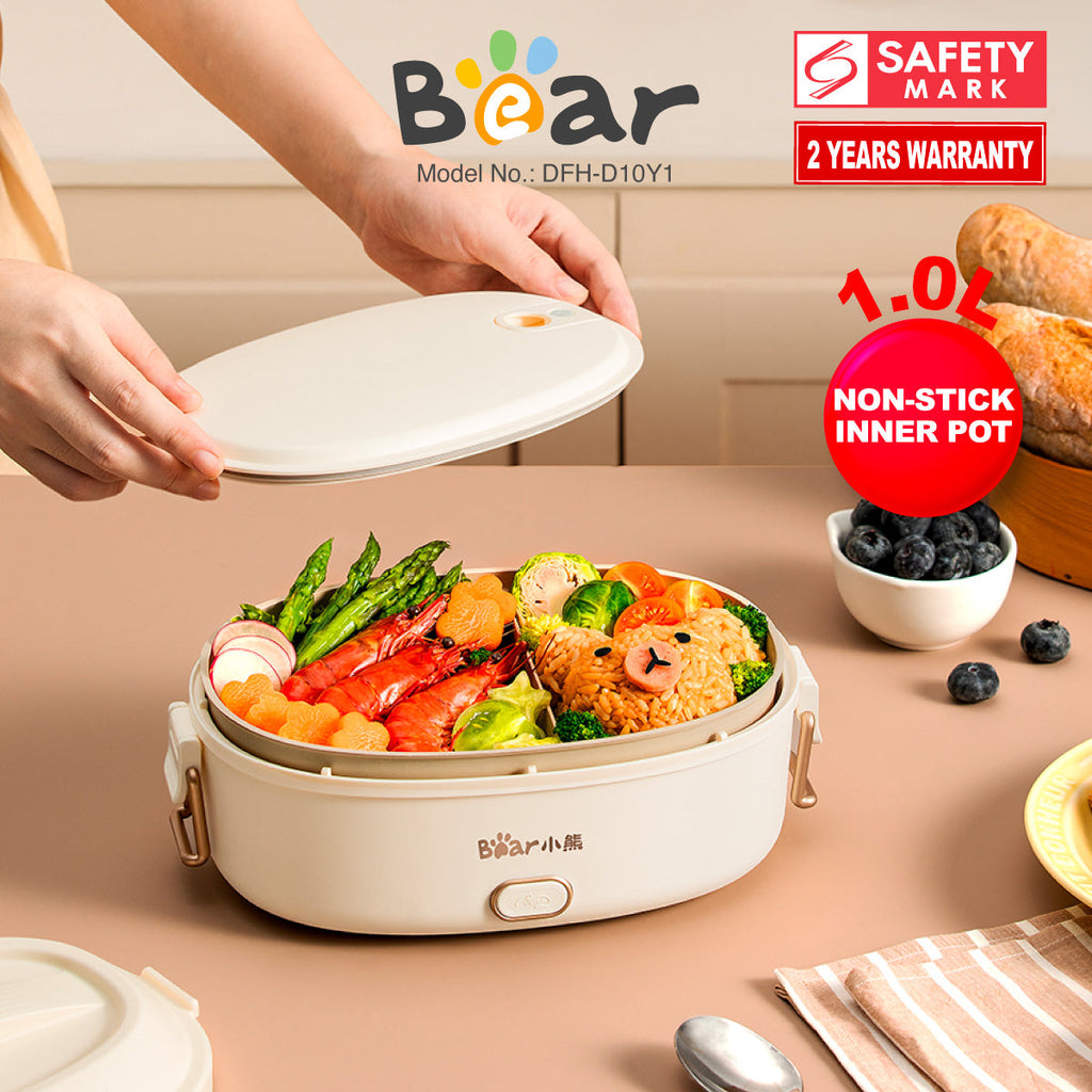 Bear 1.0L Lunch box Electric Lunch Box with Detachable Non-stick inner pot / Mini Rice Cooker (DFH-D10Y1)