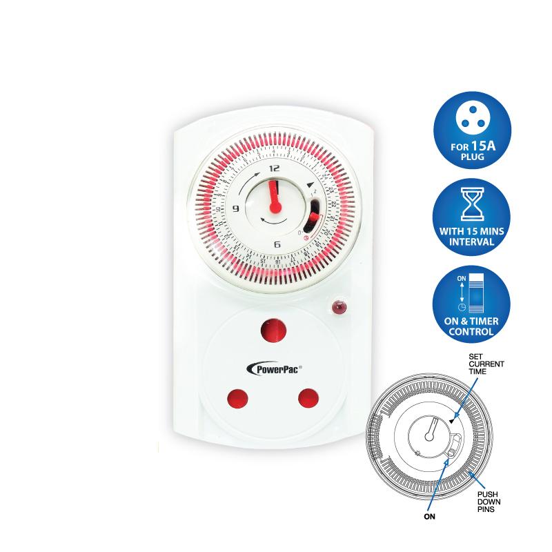 24 hrs Timer, 15 amp Timer, Timer Mechanical plug for Air Con (FDD50-AS1)