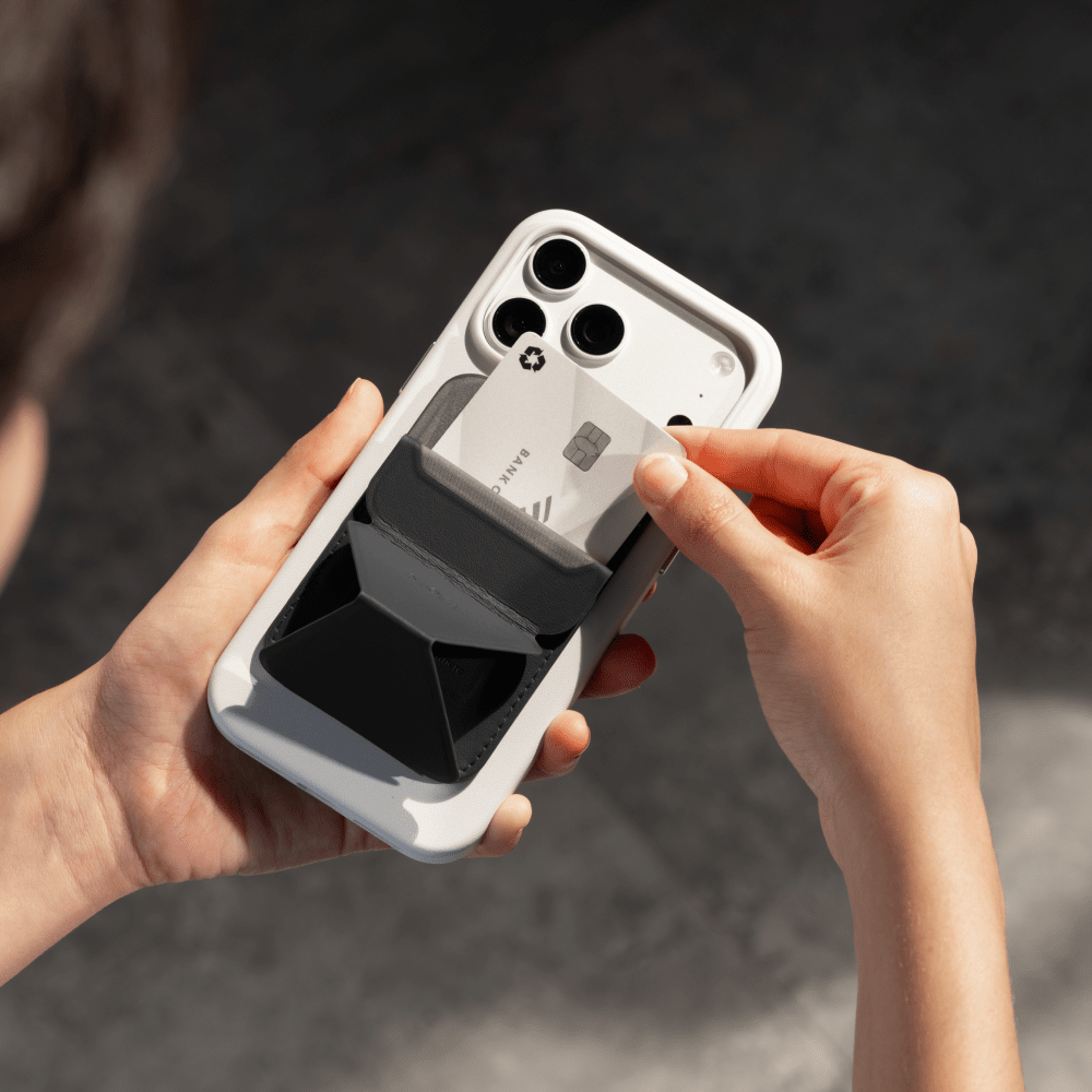 Trackable Snap-on Phone Stand & Wallet